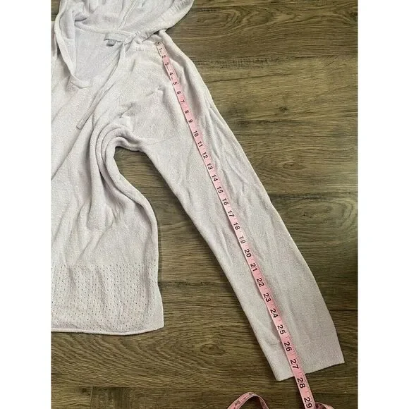 Barefoot Dreams CozyChic Ultra Lite Pointelle Hoodie Sweater Soft Violet size XL - Picture 11 of 12